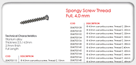 Spongy Screw Thread Full, 4.0mm